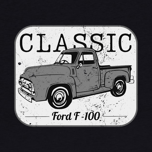 Classic Ford F 100 Vintage Distressed Hot Rod by S.Fuchs Design Co.